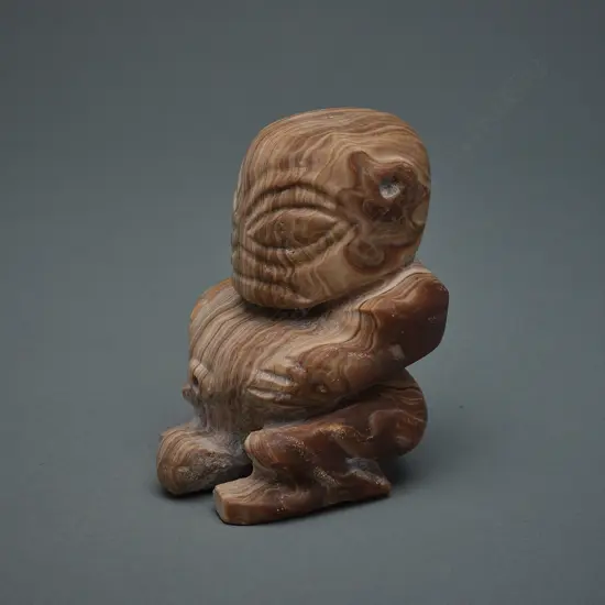 20thC stone male stone ti'i deity figure - Marquesas Islands,